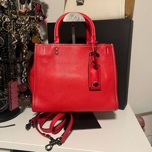 ‼️SOLD‼️ Coach 1941 Rogue 25 Ruby Red Pebble Leather 54536